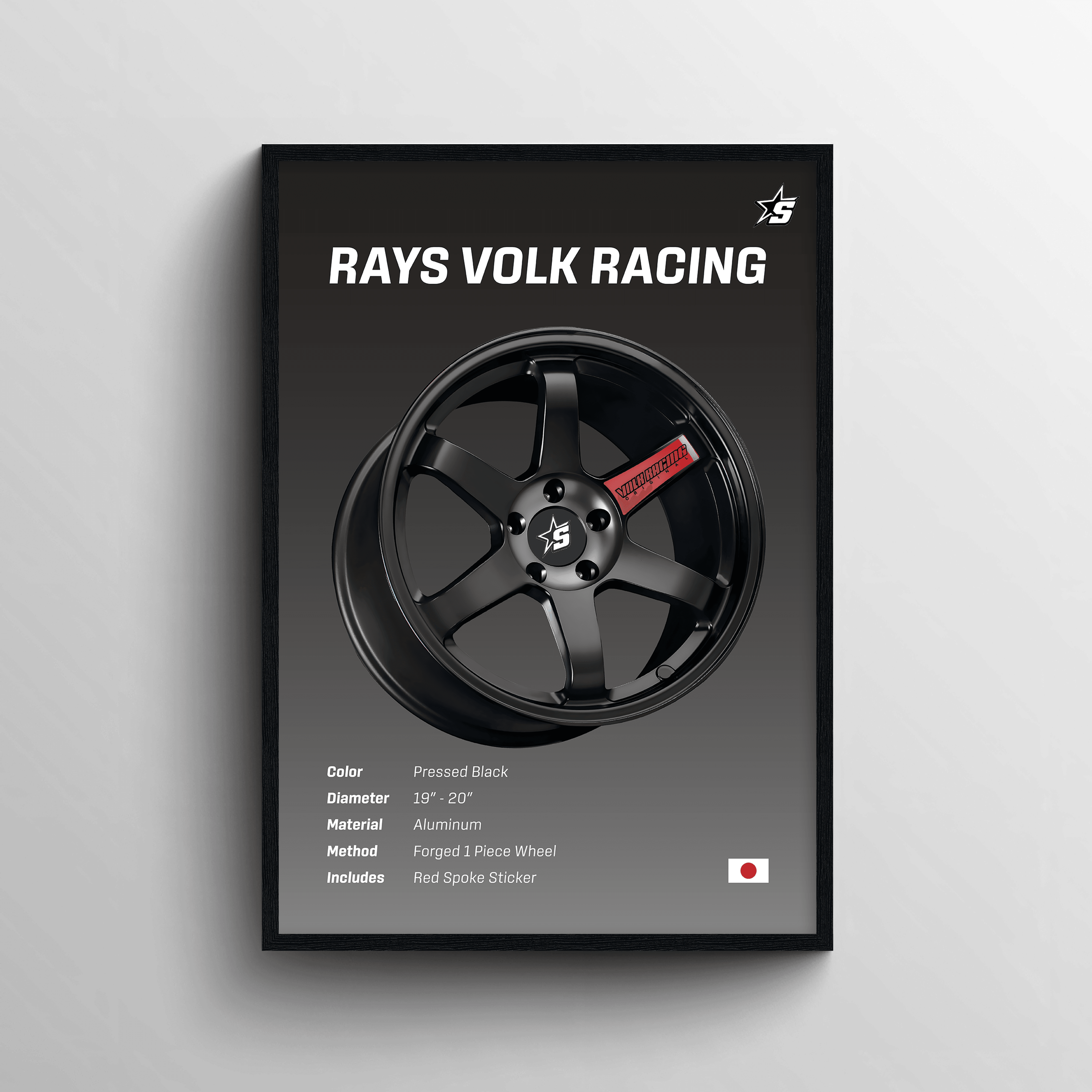 BLACK VOLK RACING (RED)