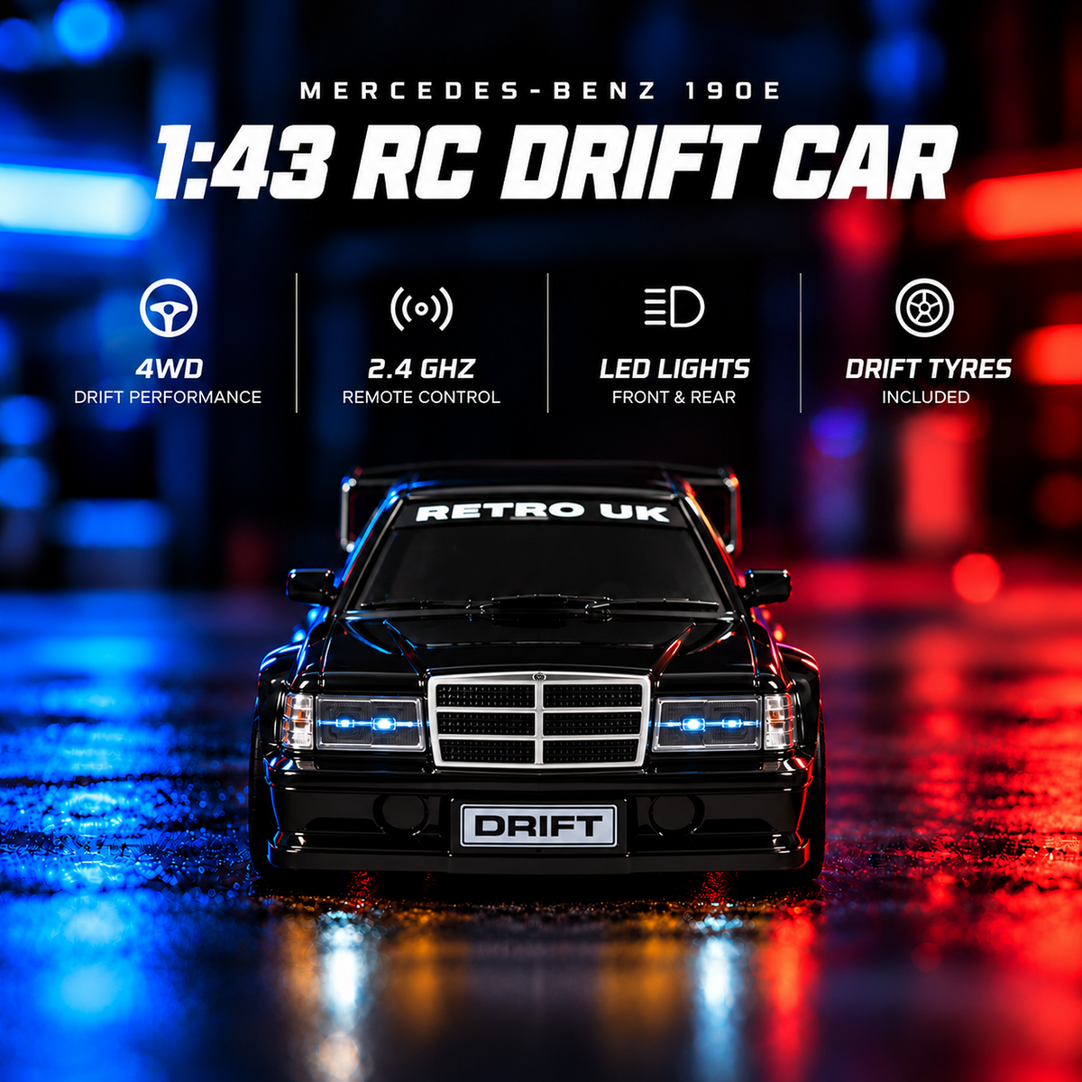 Mercedes-Benz 190E 4WD RC Drift Car