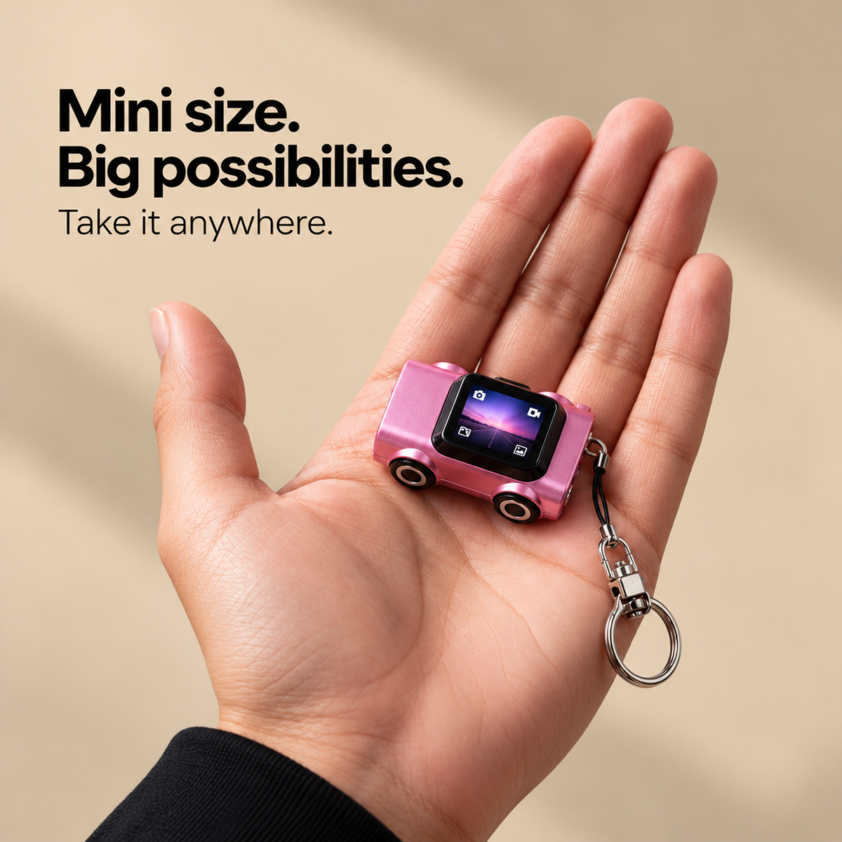 Compact Wearable Keychain Camera 128GB