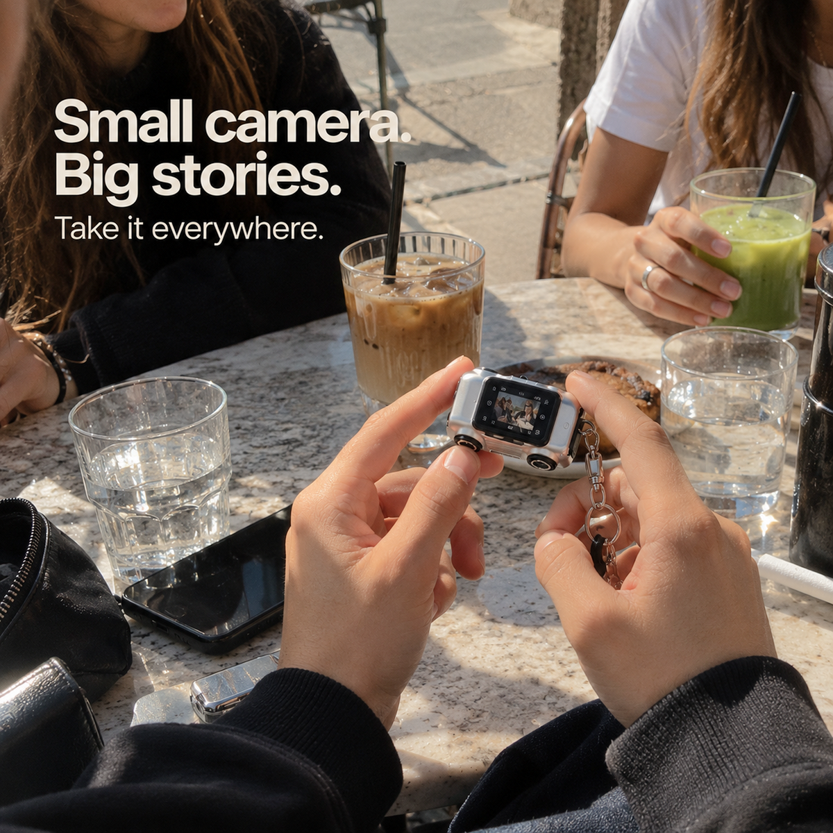 Compact Wearable Keychain Camera 128GB