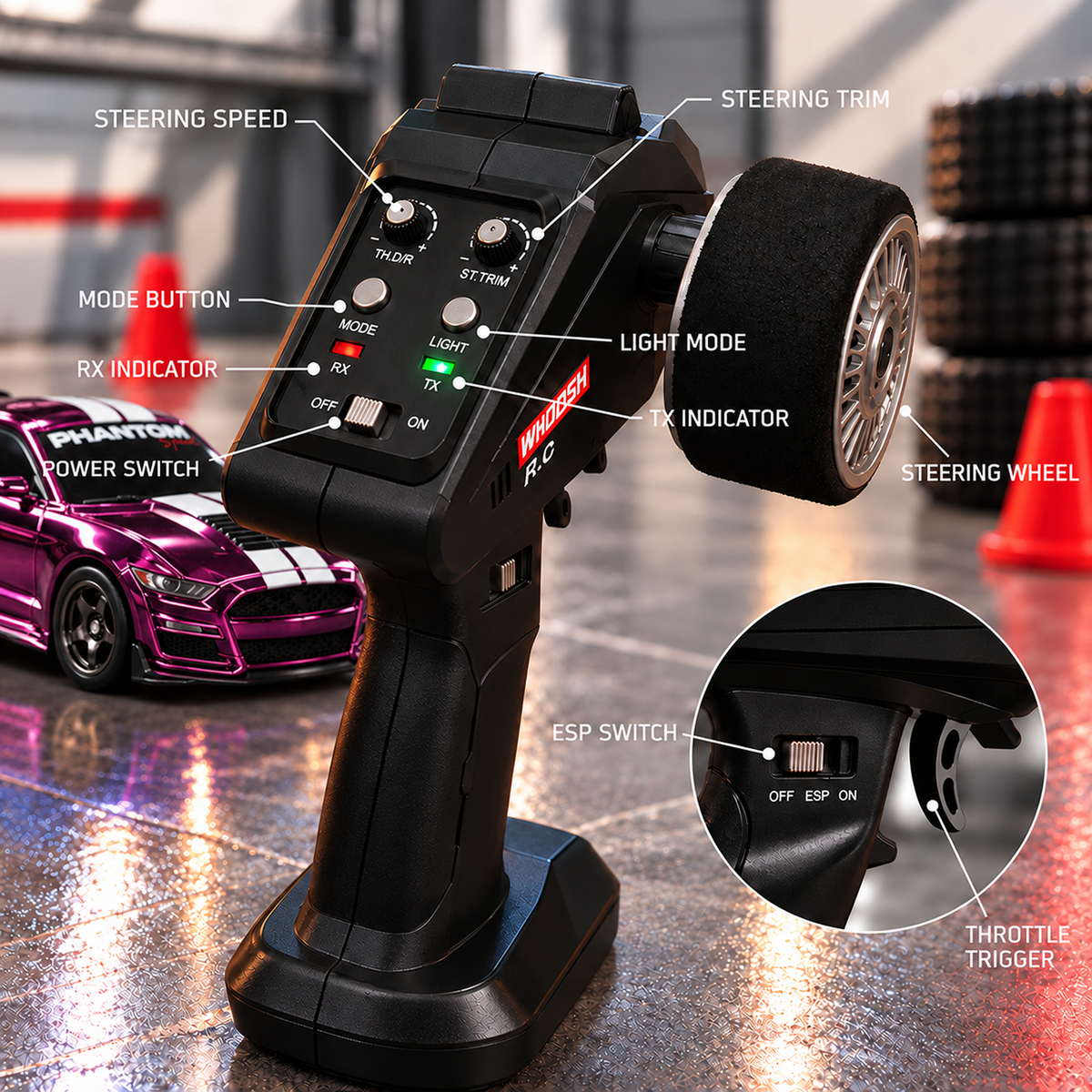 Ford Mustang 4WD RC Drift Car