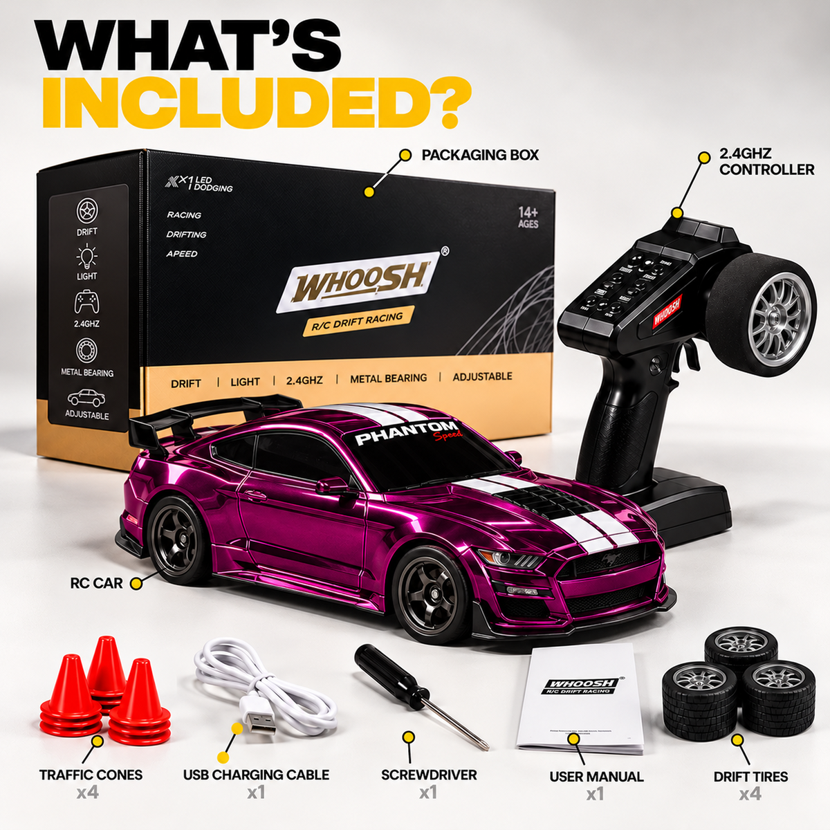 Ford Mustang 4WD RC Drift Car